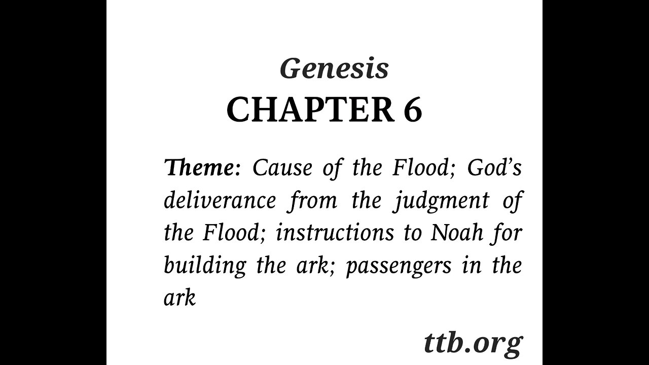 Genesis Chapter 6 (Bible Study)