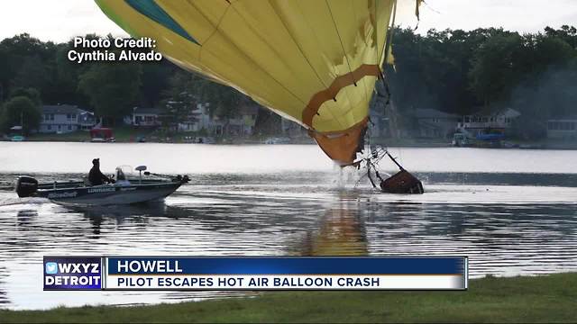 Pilot escapes hot air balloon crash