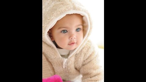 Beautiful baby and beautiful dog