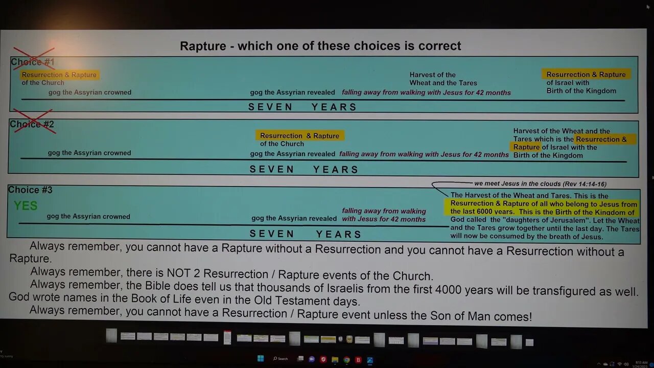 Rapture - which one of these 3 choices are correct