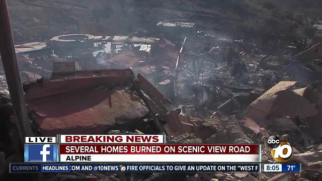 Several homes burned on Scenic View Road during Alpine fire