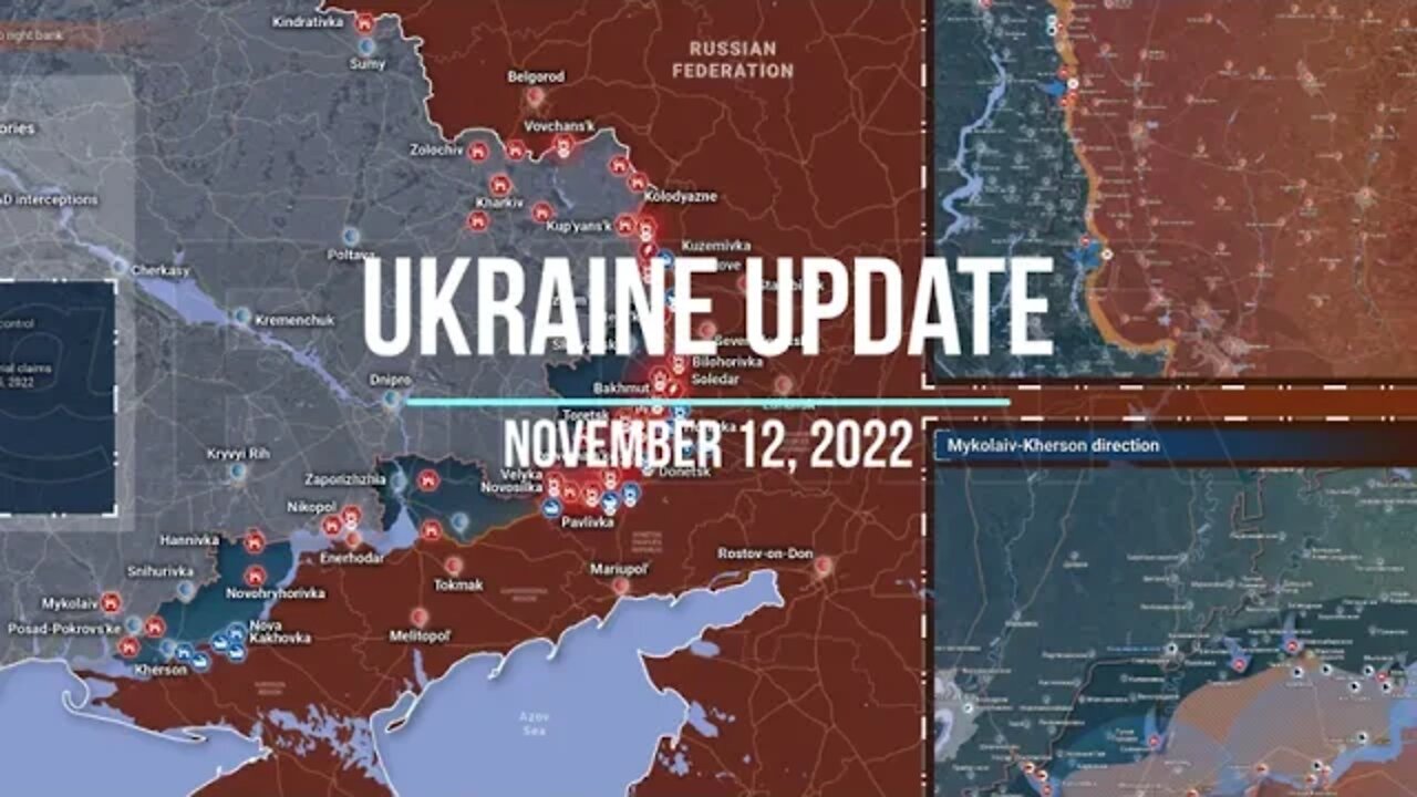 Ukraine War Update Rybar Map for November 12, 2022 Kherson, Ugledar Svatovo-Kremennaya Belgorod