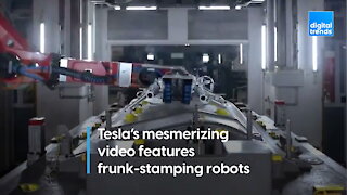 Tesla’s mesmerizing video features frunk-stamping robots