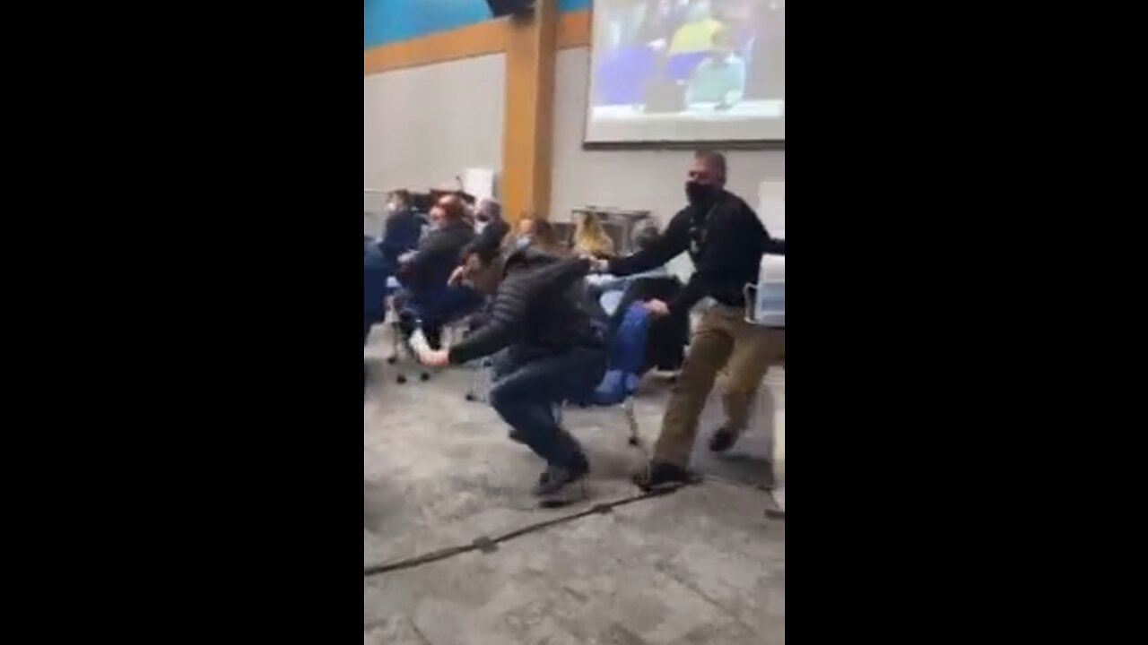 Security Guard DRAGS Man Out Of NY School Board Meeting For Being Maskless