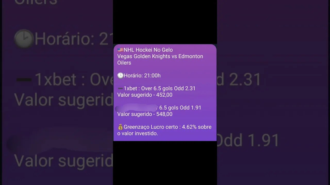 SUREBETS Lucro Certo Greenzaço HOCKEY NO GELO