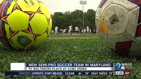 New semi-pro soccer team in Maryland