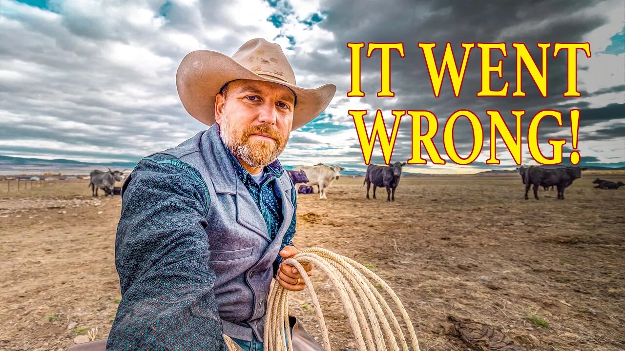 Everything Went Wrong! Cowboy Ropes Calf in the Wind!