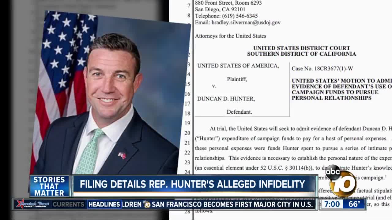 Filing details Rep. Duncan Hunter's alleged affairs