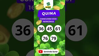 🍀 Resultado QUINA 6101 | Sentindo Sorte #shorts