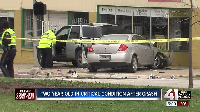 Two year old with critical injuries after crash