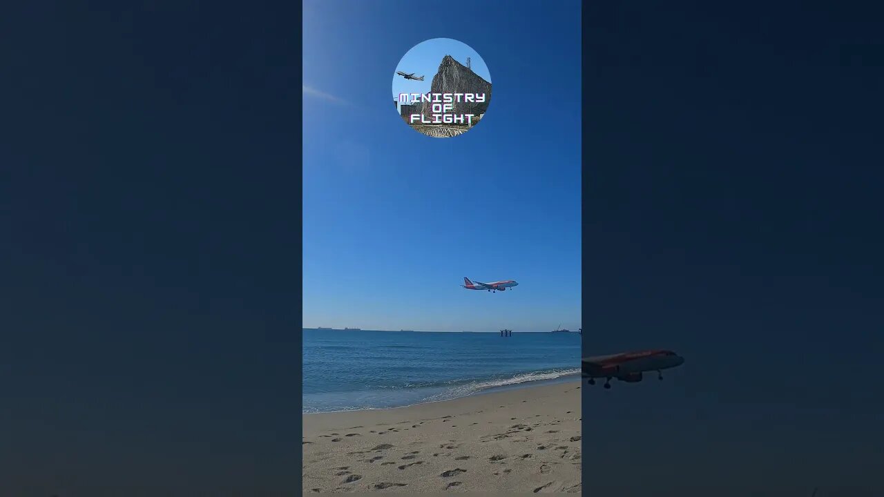 Wide Angle View Rock of Gibraltar easyJet Landing