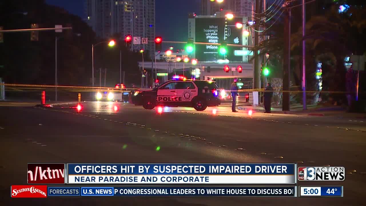 Las Vegas officers involved in crash with suspected impaired driver