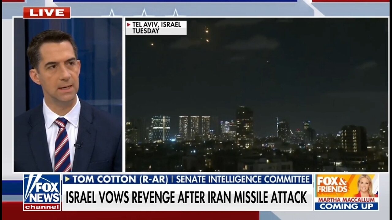 Sen Tom Cotton: Backing Israel to the Hilt is Opposite of Biden-Harris Policy