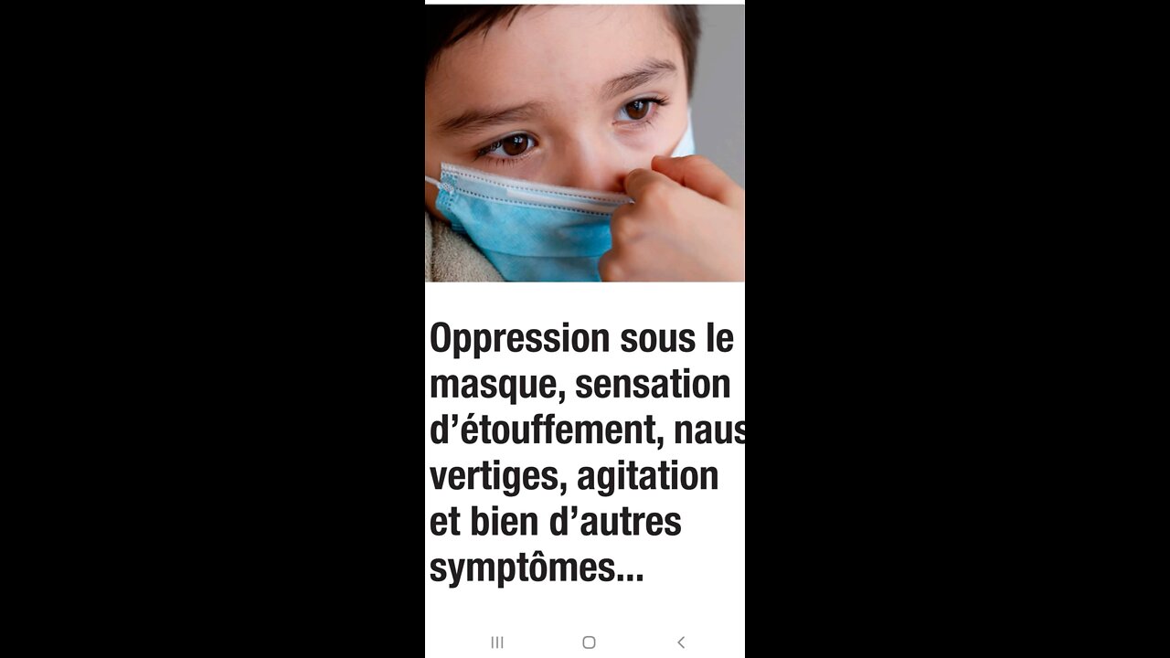 Masque et CO2 : un danger pour la santé de nos enfants ? Tombons les masques !!!