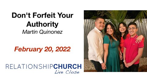 Don't Forfeit Your Authority