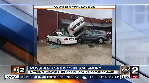 Possible tornado hit Salisbury Monday afternoon