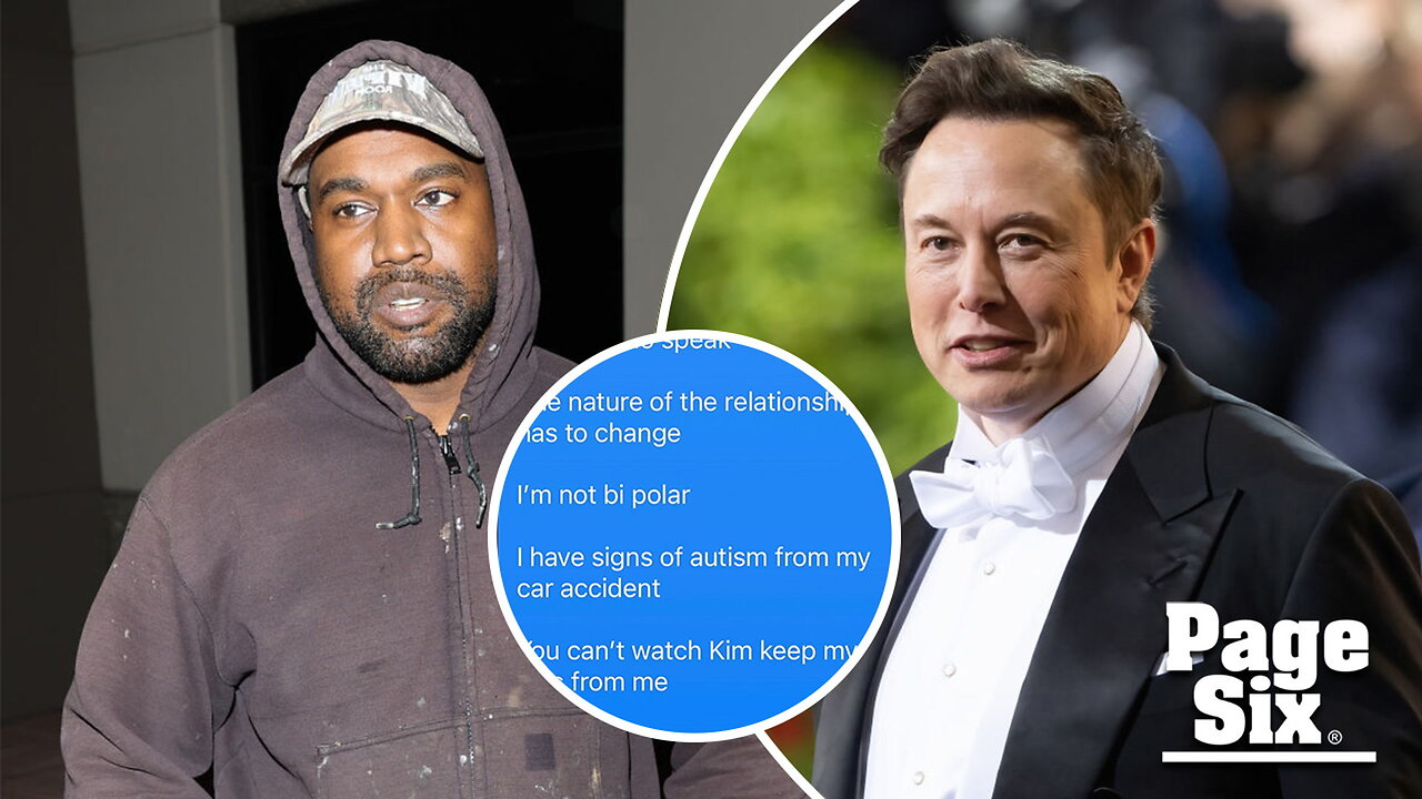 Kanye West claims car accident caused autism in text message to Elon Musk