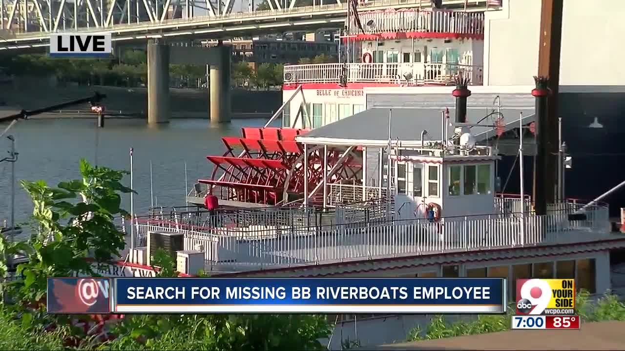 Boats search for BB Riverboats worker presumed drowned