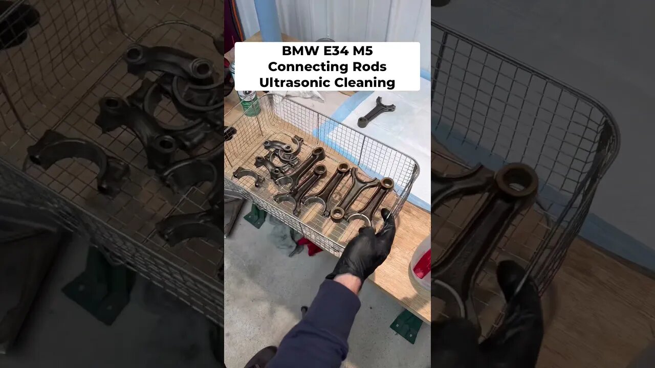 BMW E34 M5 Connecting Rods Ultrasonic Cleaning #shorts #bmw #diy #bmwm5 #bmwe34 #restoration #cars