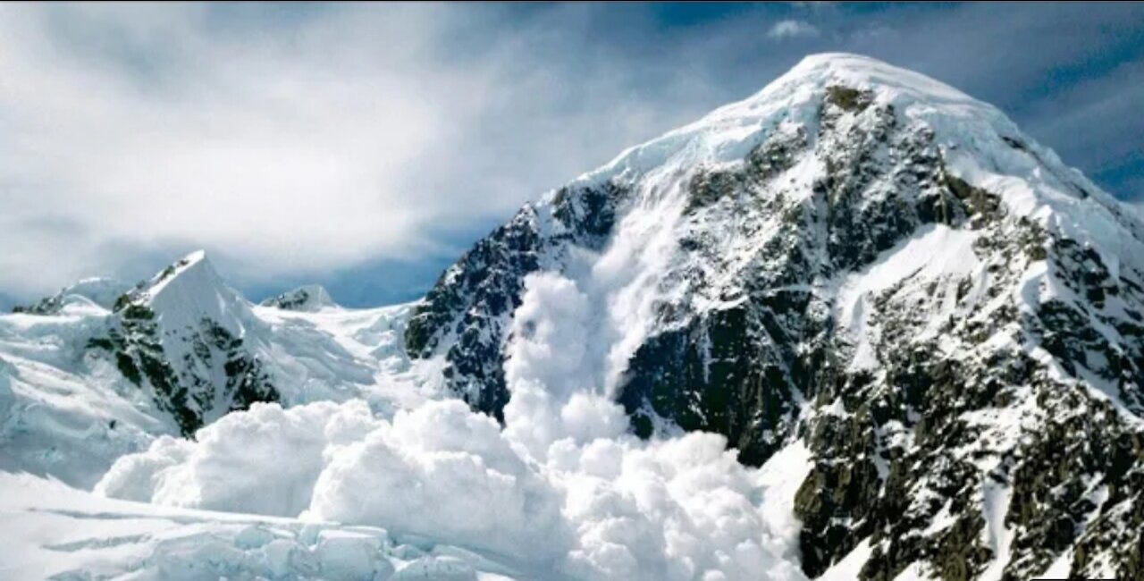 World's Biggest Avalanche - 2 contrasting views.