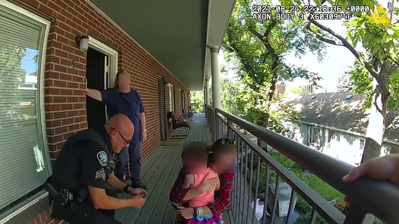 Little girl with head stuck in railing rescued by police