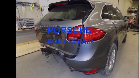 Body repair of a Porsche, accident damage repair