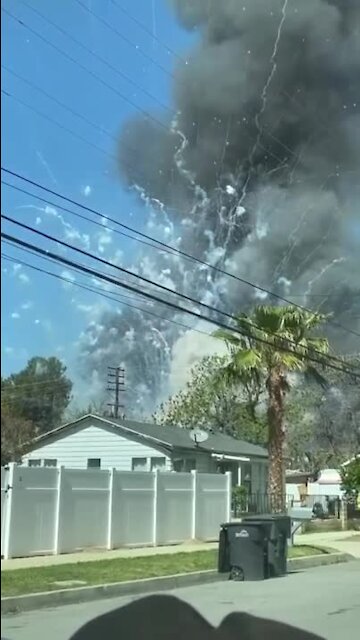 VIDEO: Explosion set off by fireworks in California