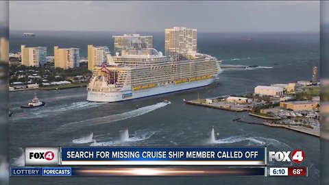 Coast Guard stops search for missing cruise ship crew member