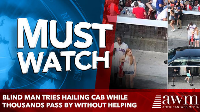 Blind Man Tries Hailing Cab while Thousands Pass by without Helping