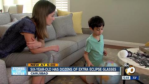 Carlsbad six-year-old has dozens of extra eclipse glasses