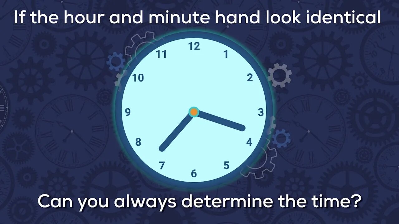 If the hour and minute hand on a clock look identical, can you always determine the time?