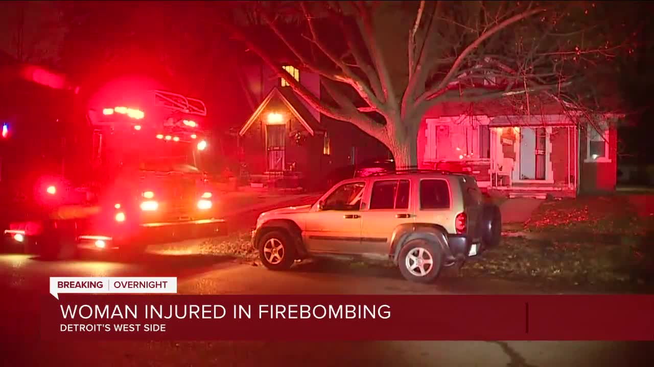 Woman injured in firebombing at home on Detroit's east side