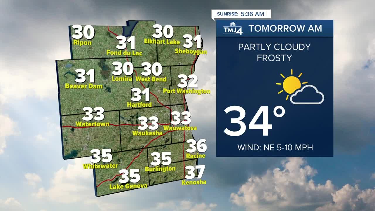 Colder Friday with partly cloudy skies and a high of 40