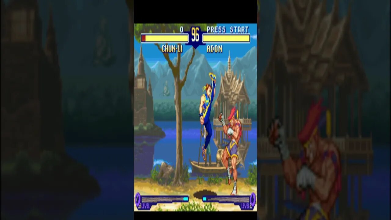 Chunli versus Adon em um super duelo no "Street Fighter Zero" para o SNES! #shorts