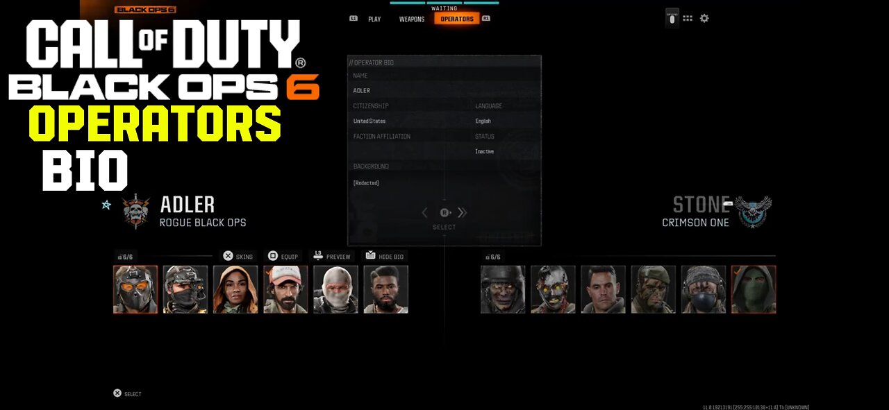 Black Ops 6 All Operators Bio