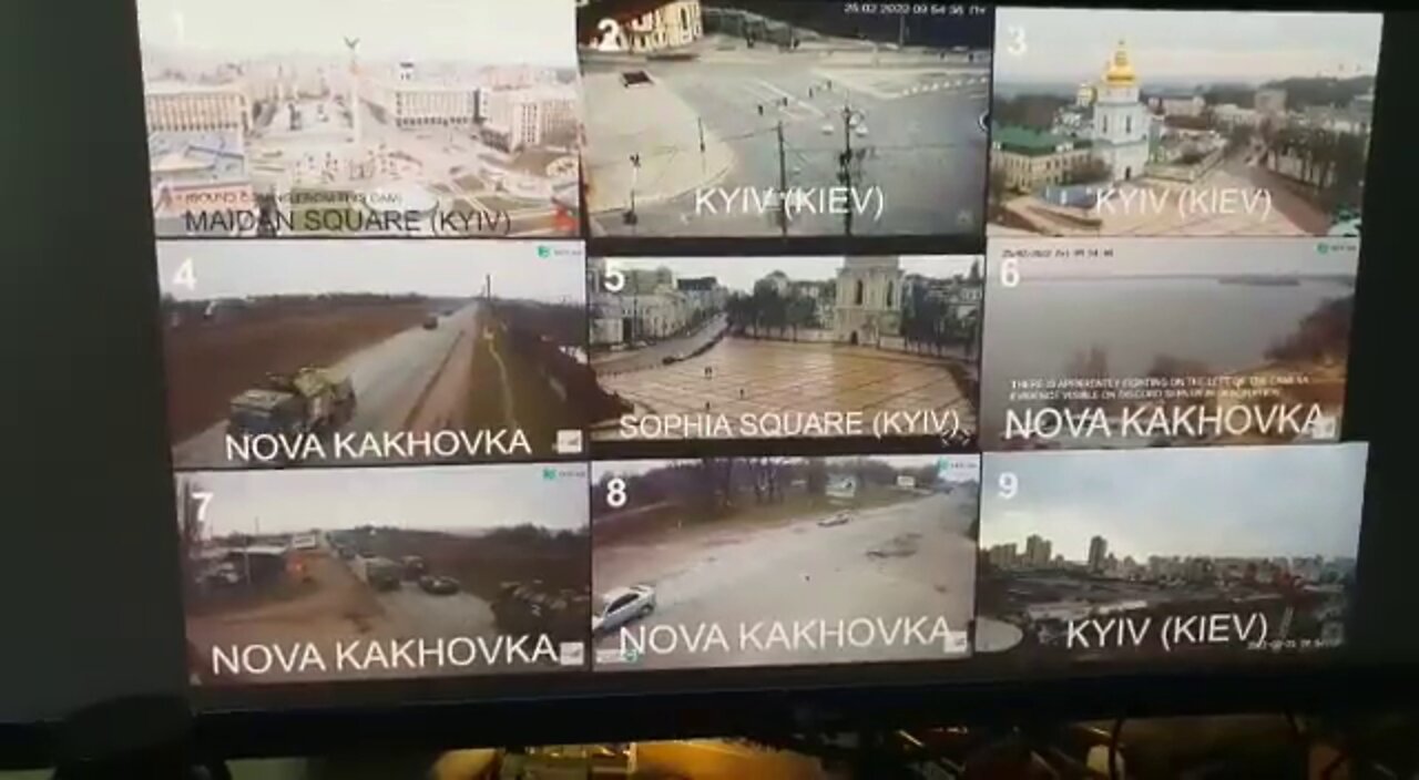 Ukraine looks calm on security cameras In the news a brutal war is raging stop watching the news