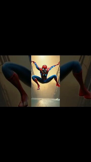 Spider-Man futiristic iper realistic that jump in the bridge of brookling in the sunset time #shorts