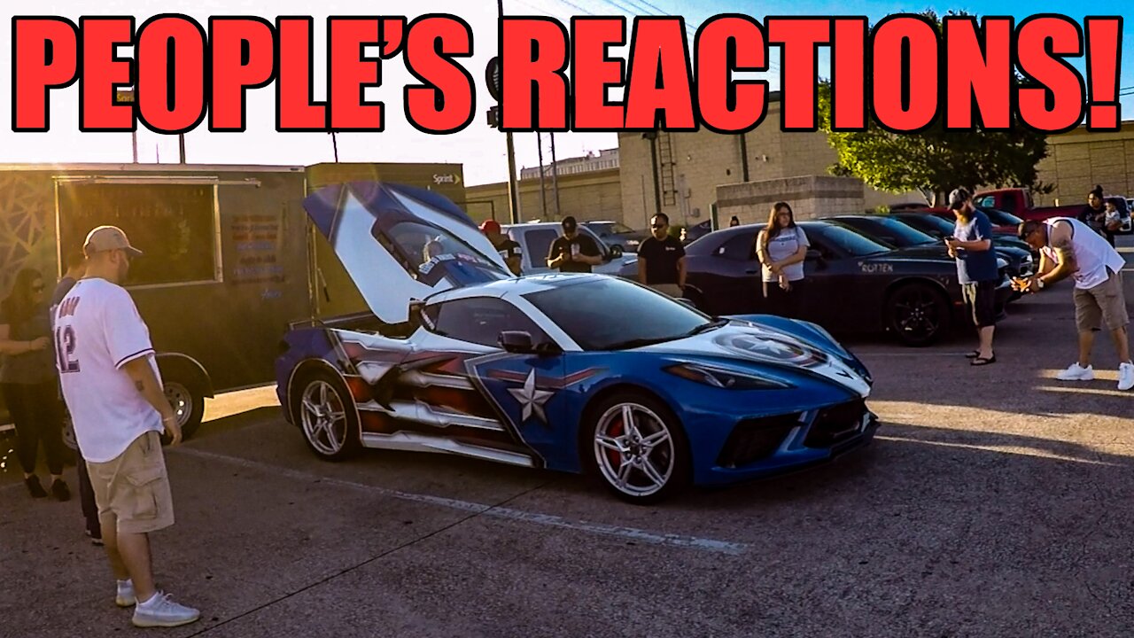 People's REACTIONS to the Captain America C8 Corvette! *Good or Bad*