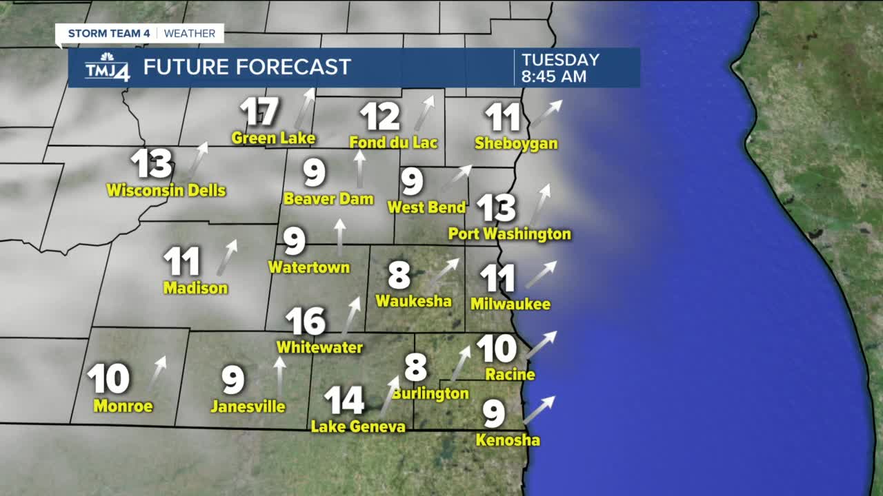 Windy, mild Tuesday in store