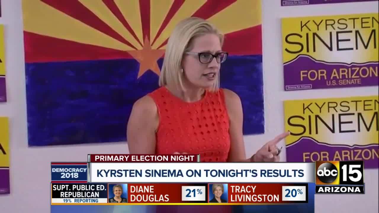 Rep. Kyrsten Sinema wins Democratic nomination for Senate