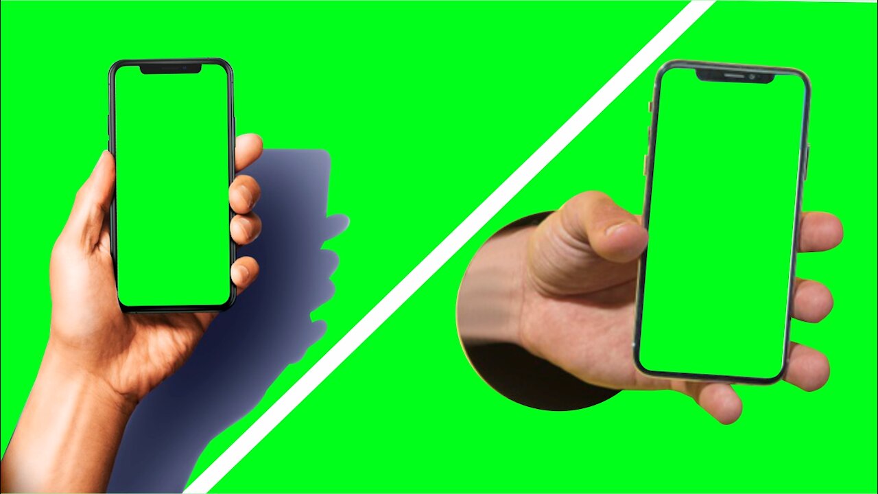 (No Copyright) Green Screen for Mobile Phone | Hand Holding Mobile Phone | Chroma Key