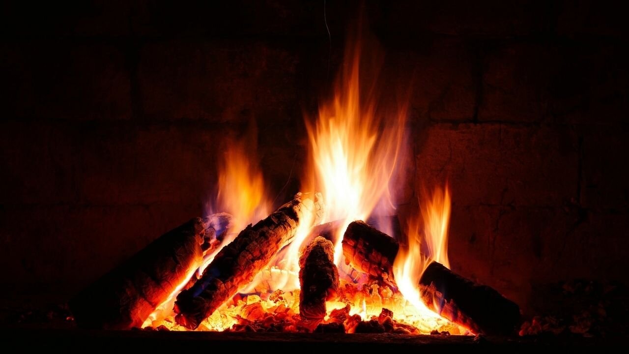 3 HOURS of Relaxing Fireplace Sounds, Fireplace Burning, Crackling Log Sounds, Soothing Music