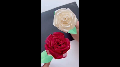 diy flower with ribbon red