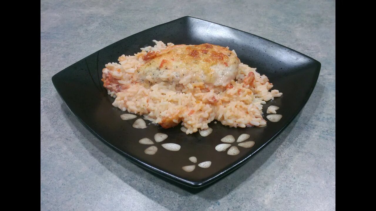 Alfredo Chicken and Rice Bake