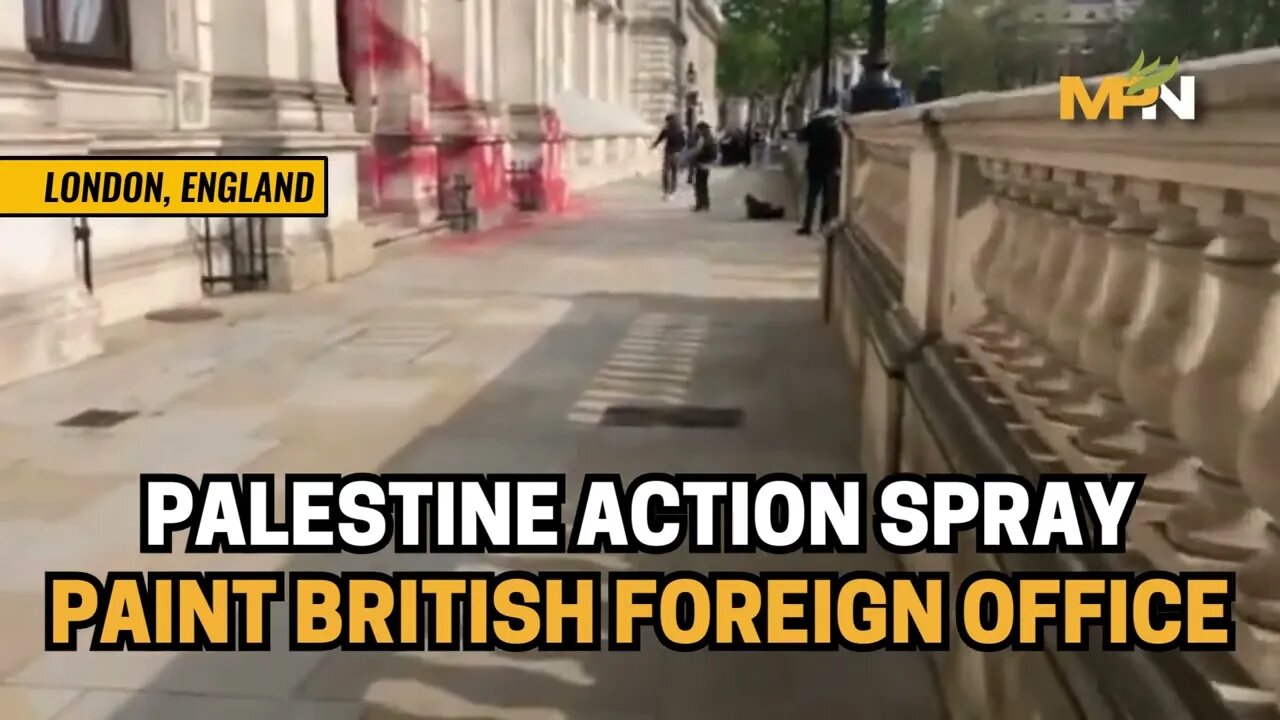 Palestine Action spray paint British Foreign Office