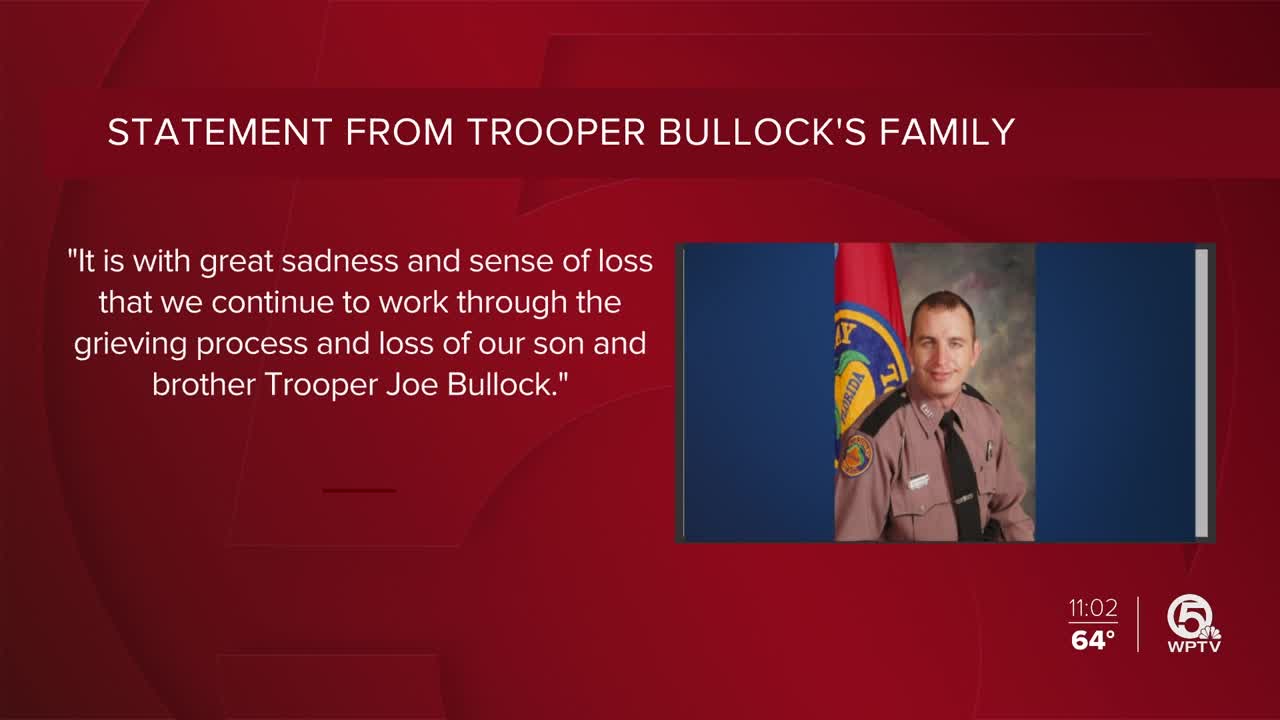 Family of fallen Trooper Joseph Bullock releases statement.