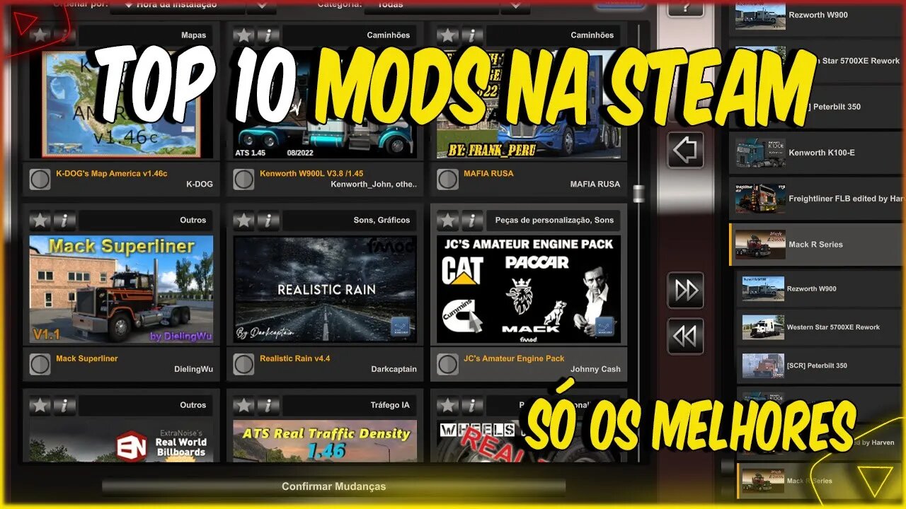 TOP 10 MODS NA STEAM MAIS BAIXADOS PARA AMERICAN TRUCK SIMULATOR 1.46 1.47