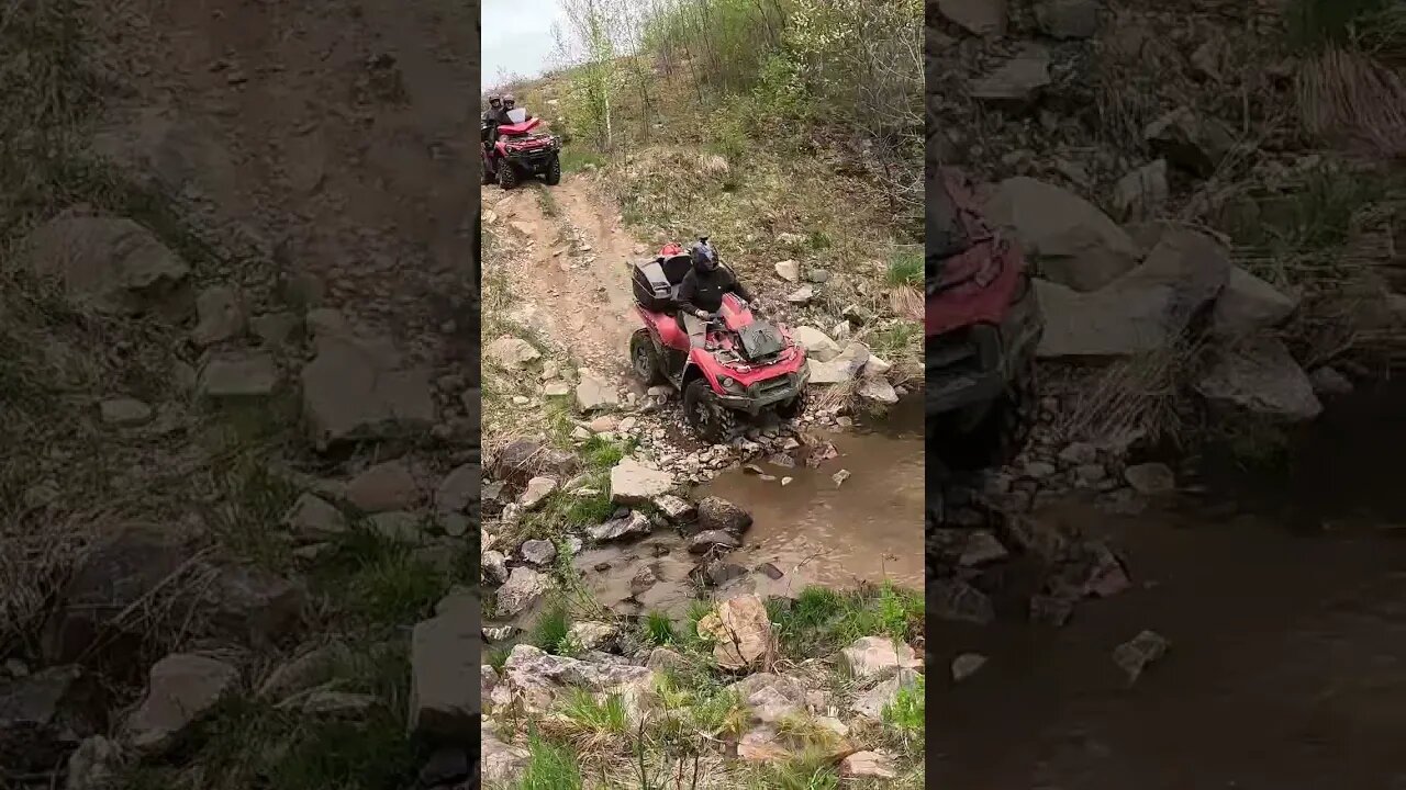 Steeper than it looks! #atv #bruteforce750 #oakhillcrew #ohcnb #wannagohome #maylongweekend