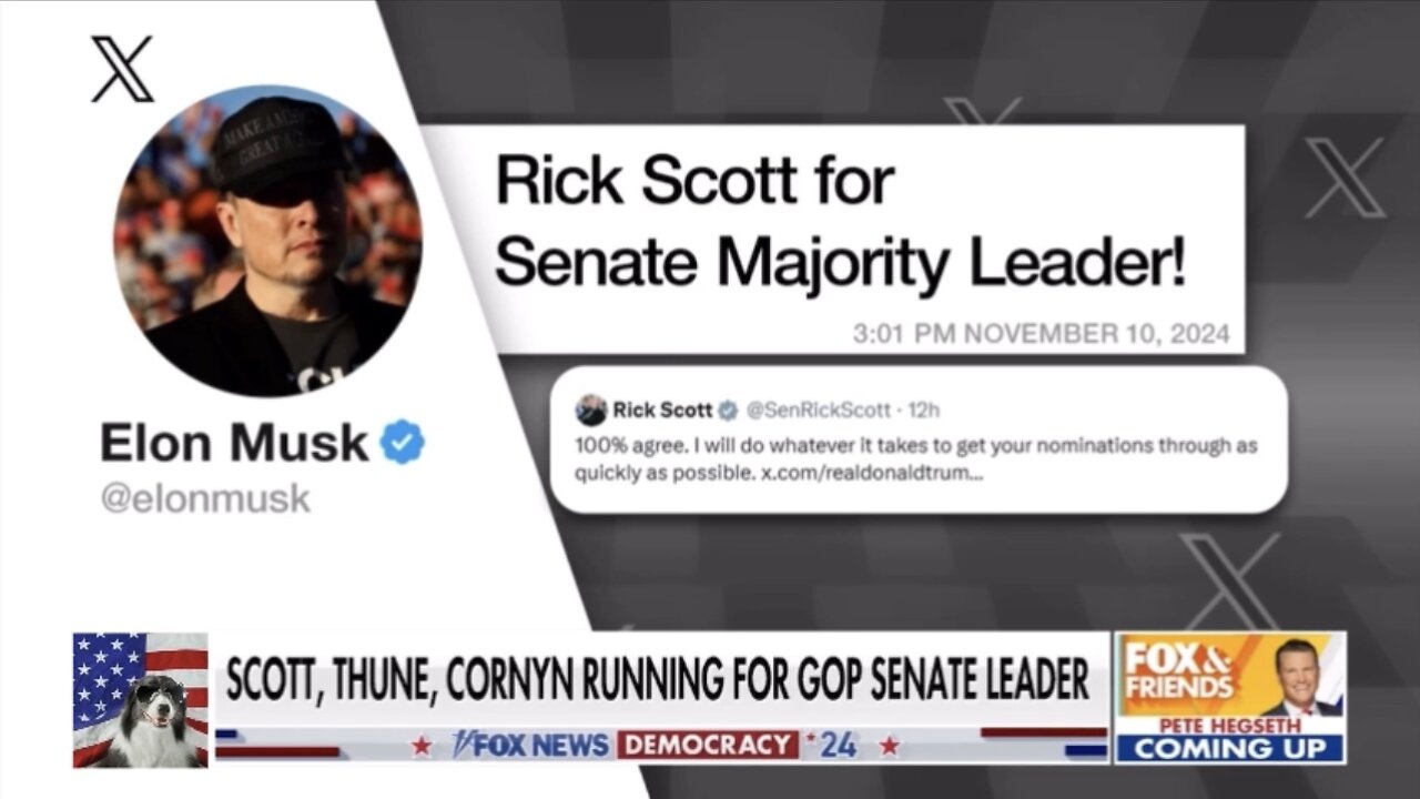 Sen. Rick Scott picks up support from Elon Musk to lead Senate (11/11/24