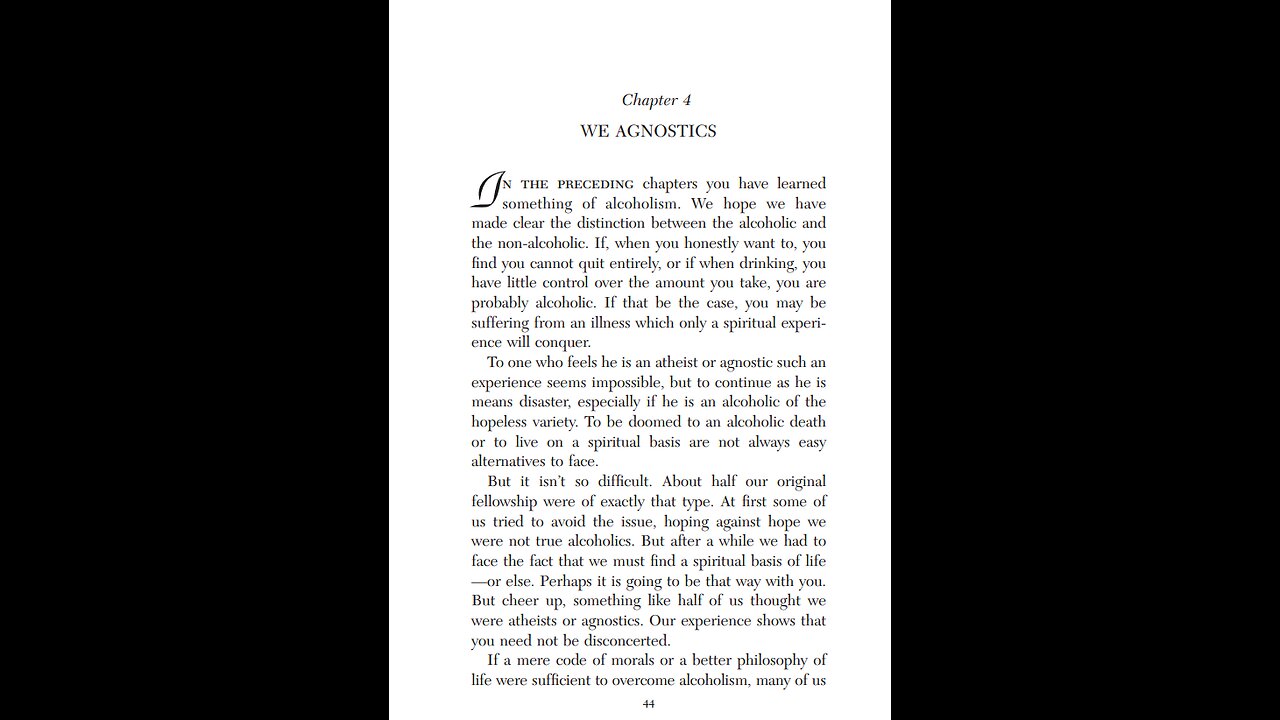 AI Bill Wilson Read's Chapter 4 "We Agnostics" from the Big Book of Alcoholics Anonymous